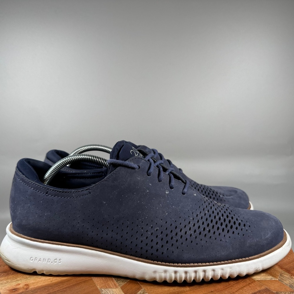 Cole Haan 2.ZeroGrand Laser Wingtip Oxford Navy Blue Mens 11M C23806